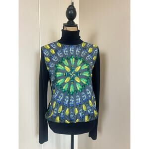 Tory Birch Scarab Beetle Silk and Merino Wool Knit Sweater Size XL